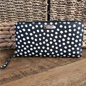 NWT Kate Spade Polka Dot Zip Around Continental Wallet